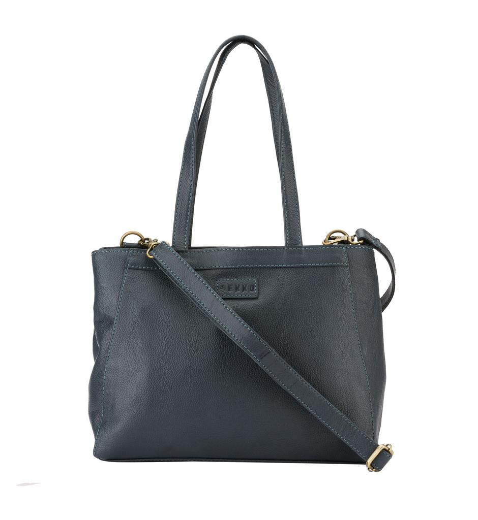 Melvin Black Leather Tote